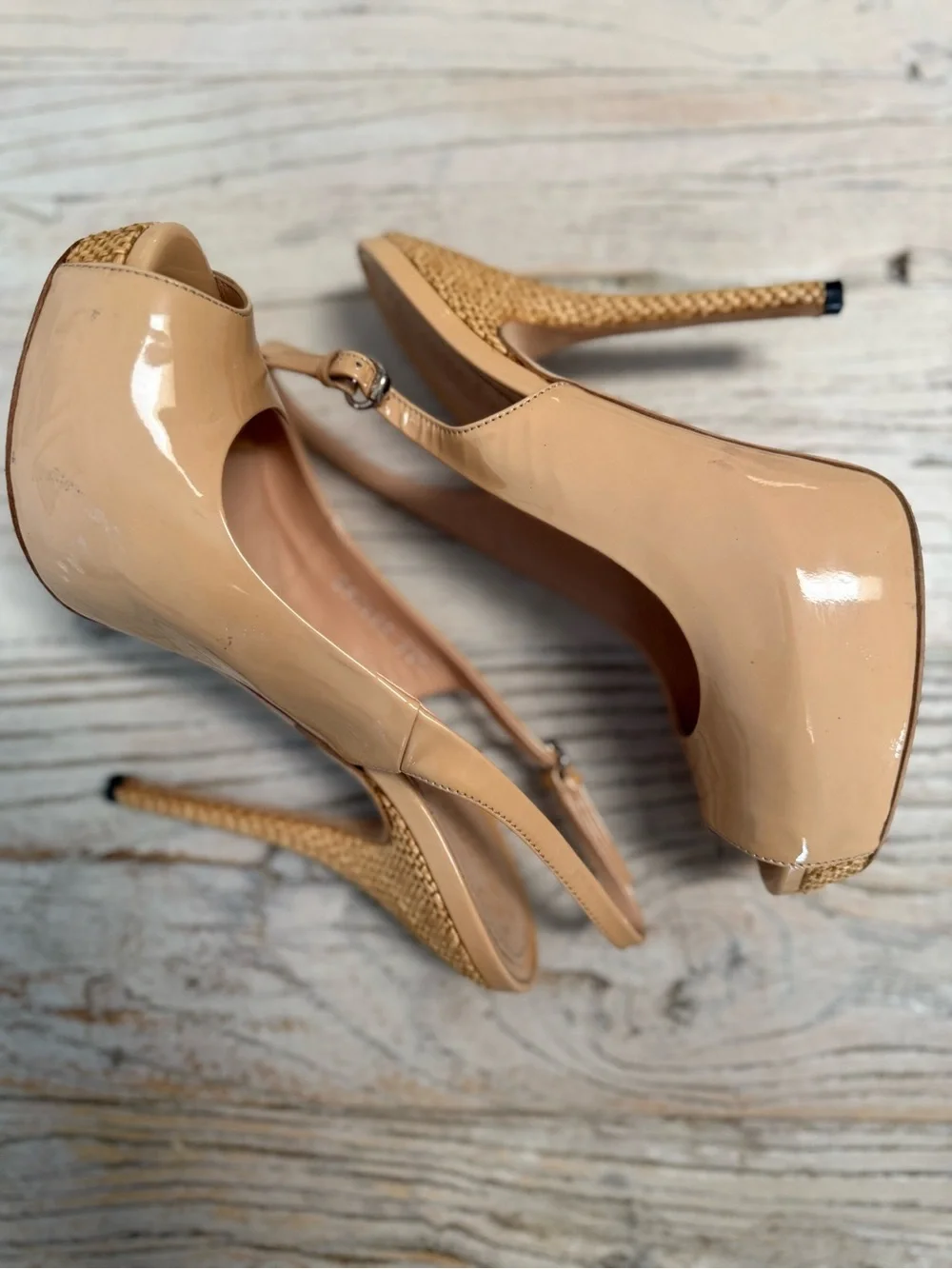Gucci Peep Toe Platform Heels sling back size 35.5